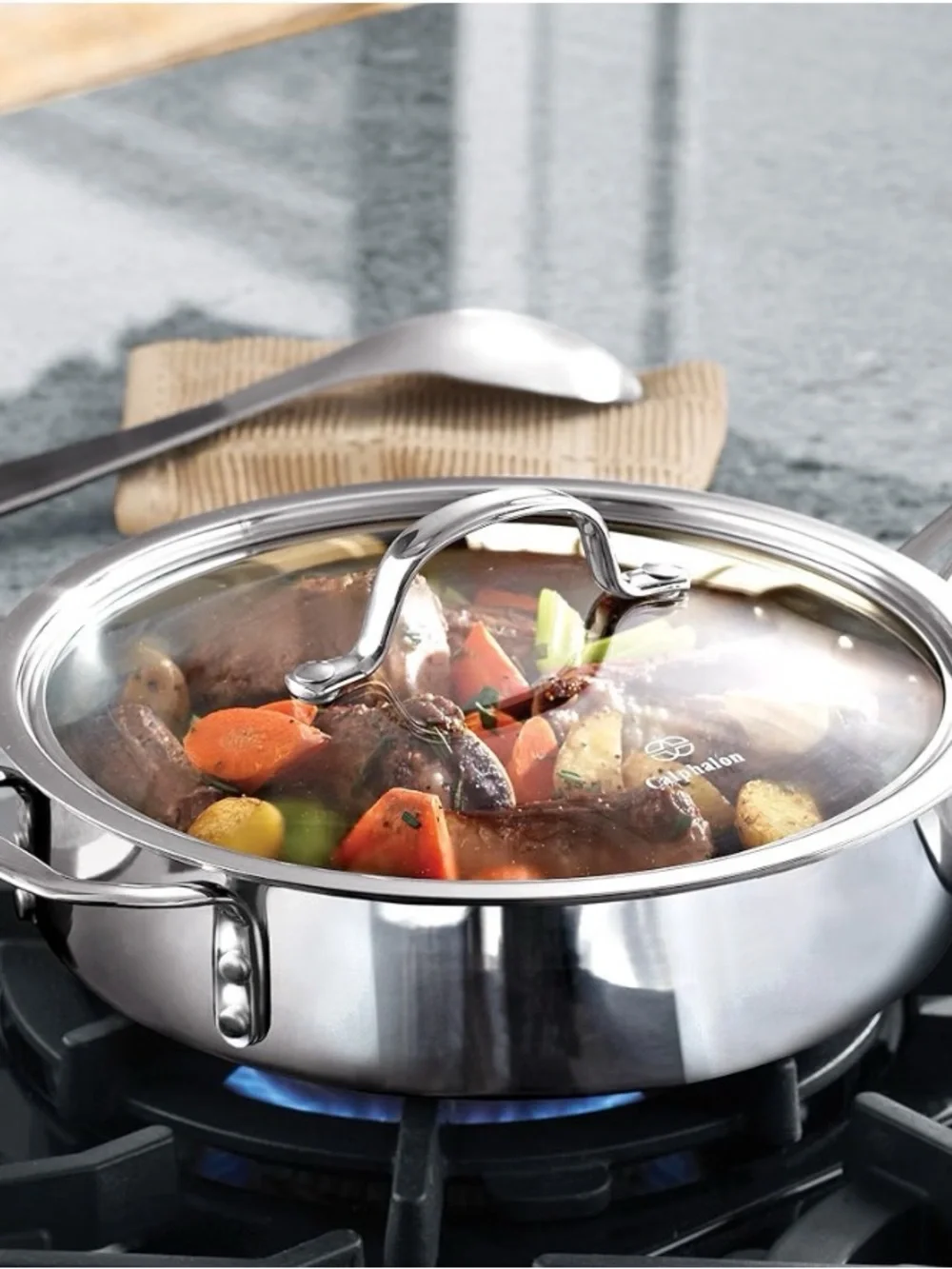 Calphalon Stainless Steel Sauté Pan with Glass Lid - Silver